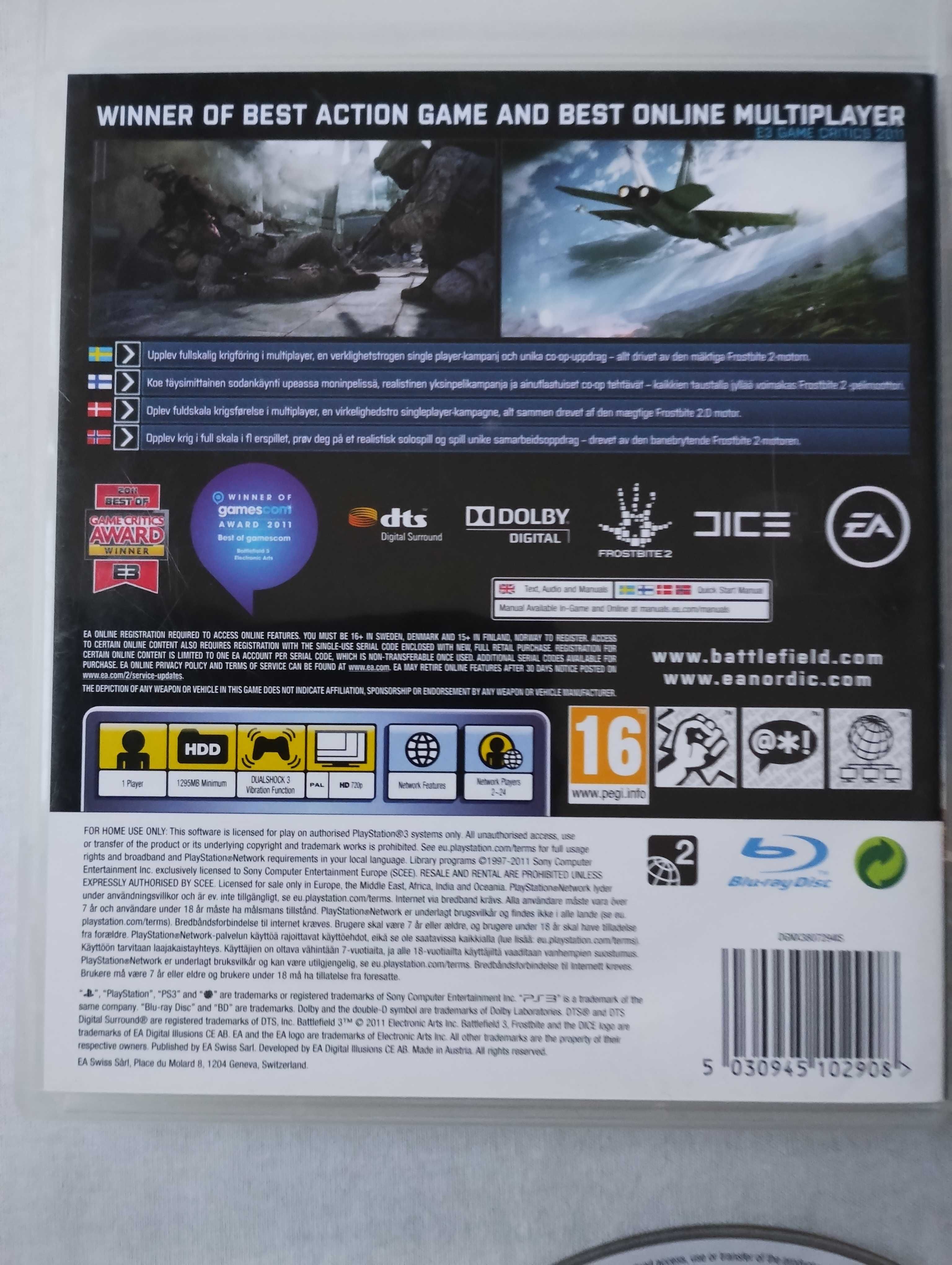 4 Gry PS3 Battlefield 3, Call of Duty Black Ops, FIFA 13,  Flashpoint