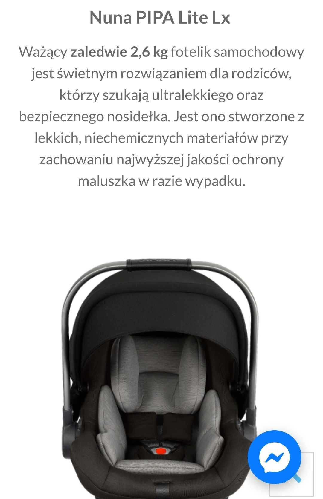 Fotelik samochodowy nuna pipa lite lx 0 -13 kg z bazą isofix .