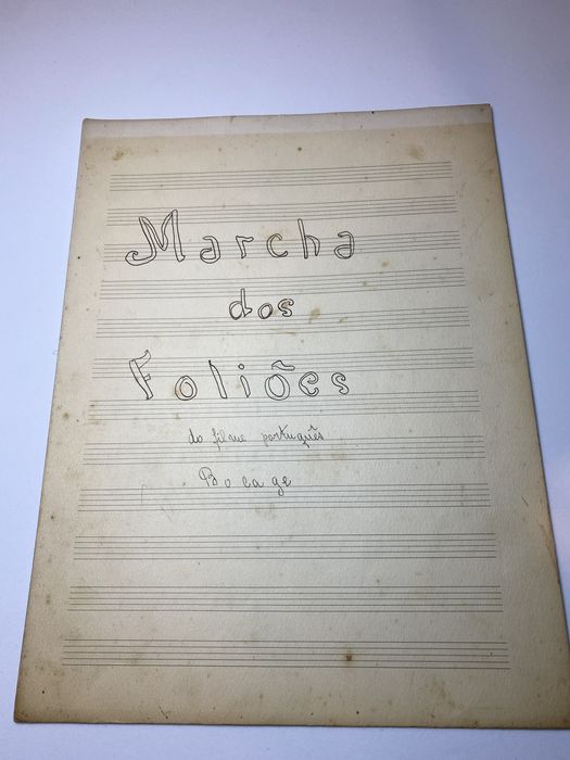 Partitura Manuscrita Marcha dos Foliões do Filme Português Bocage