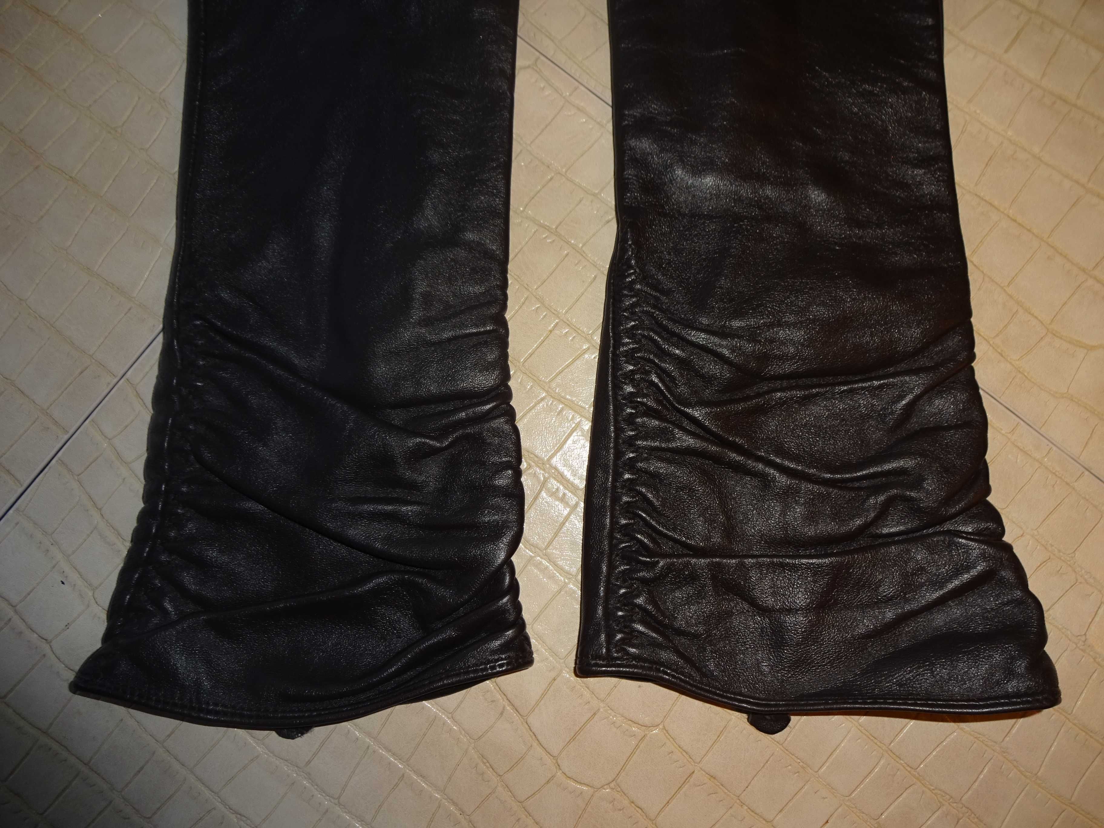 Florence + Fred Leather skórzane ciemno brązowe długie rękawiczki L/XL