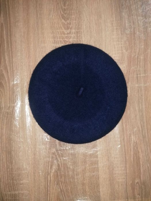 Берет женский классический шерстяной темно-синий р.56-58см новый