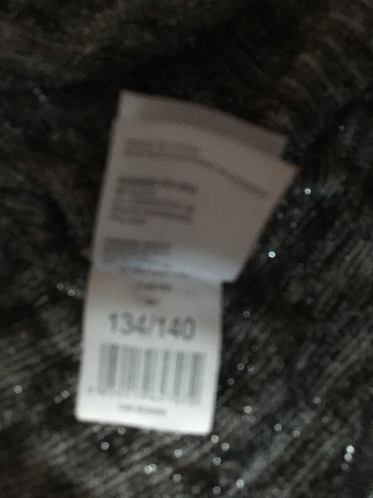 Nowy Sweter tunika bluzka Cubus 134-140 czarno-srebrny