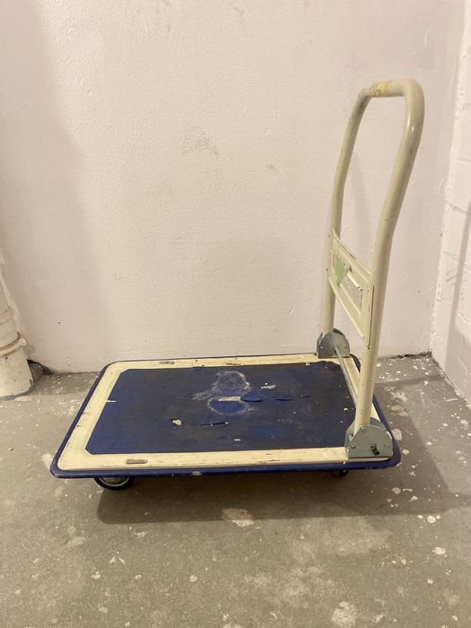 Skladany wozek transportowy platforma 80kg 4x kolka plyta uzywany