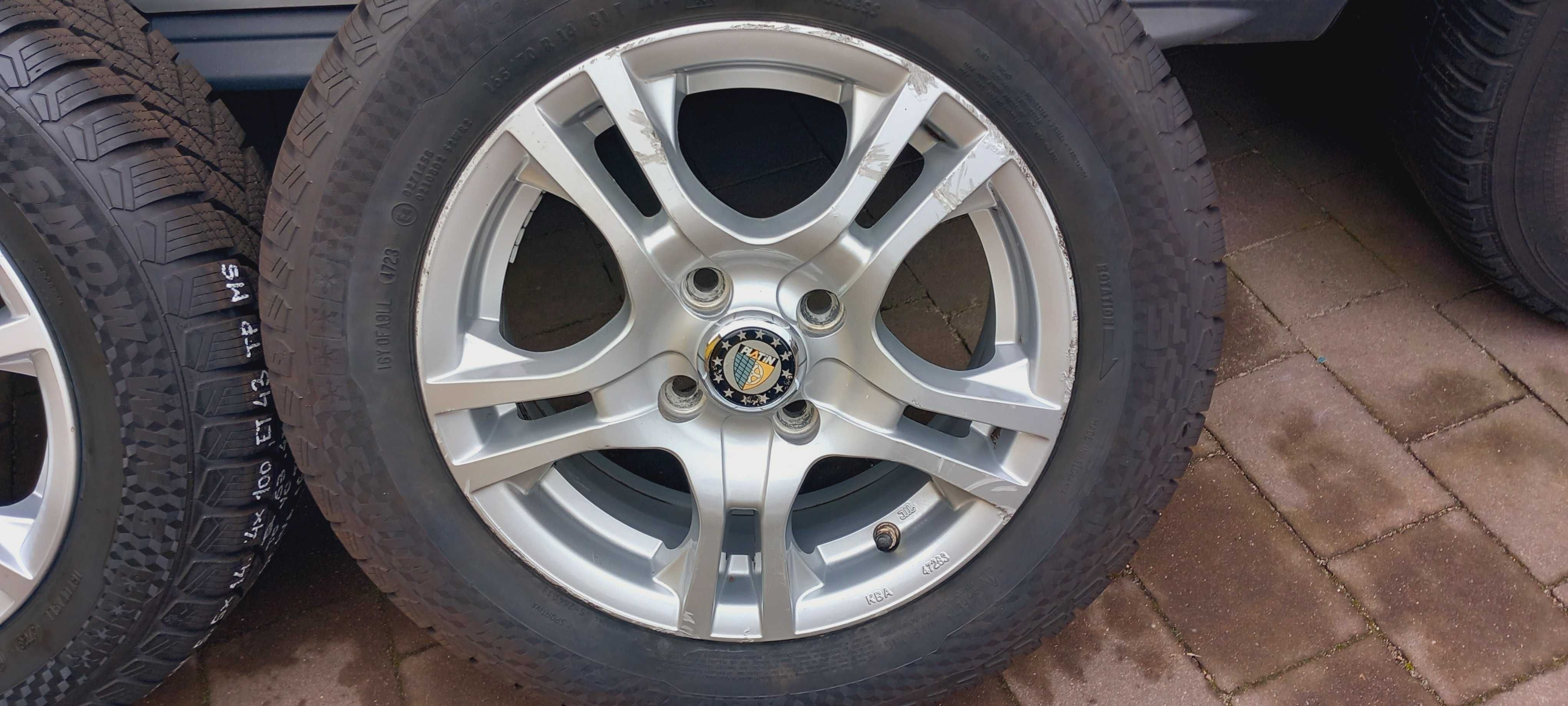 Koła zima alu PLATIN 5.5x14, 4x100+SPORTIVA 165/70R14 M+S, 2024r