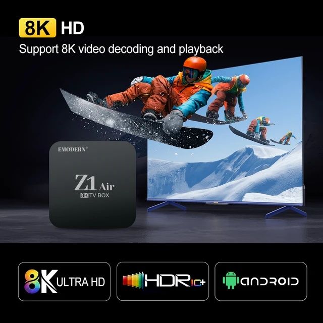 Z1 air h313 2/16gb 8k Android tv box controlo de voz NOVO