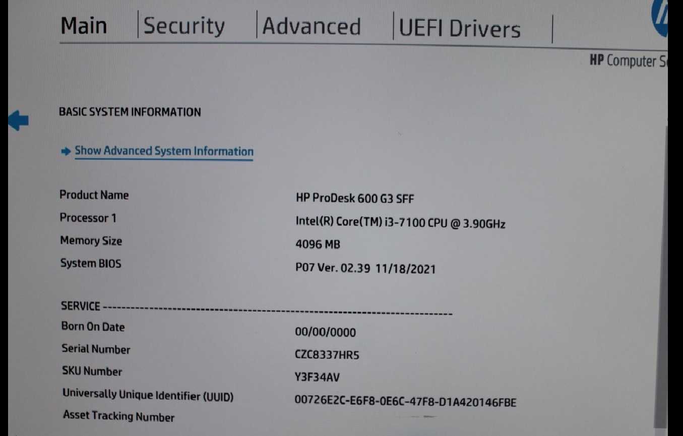 Мини-ПК HP 600 G3 SFF разбор