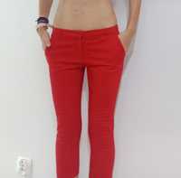 Czerwone spodnie eleganckie 36 S praca impreza