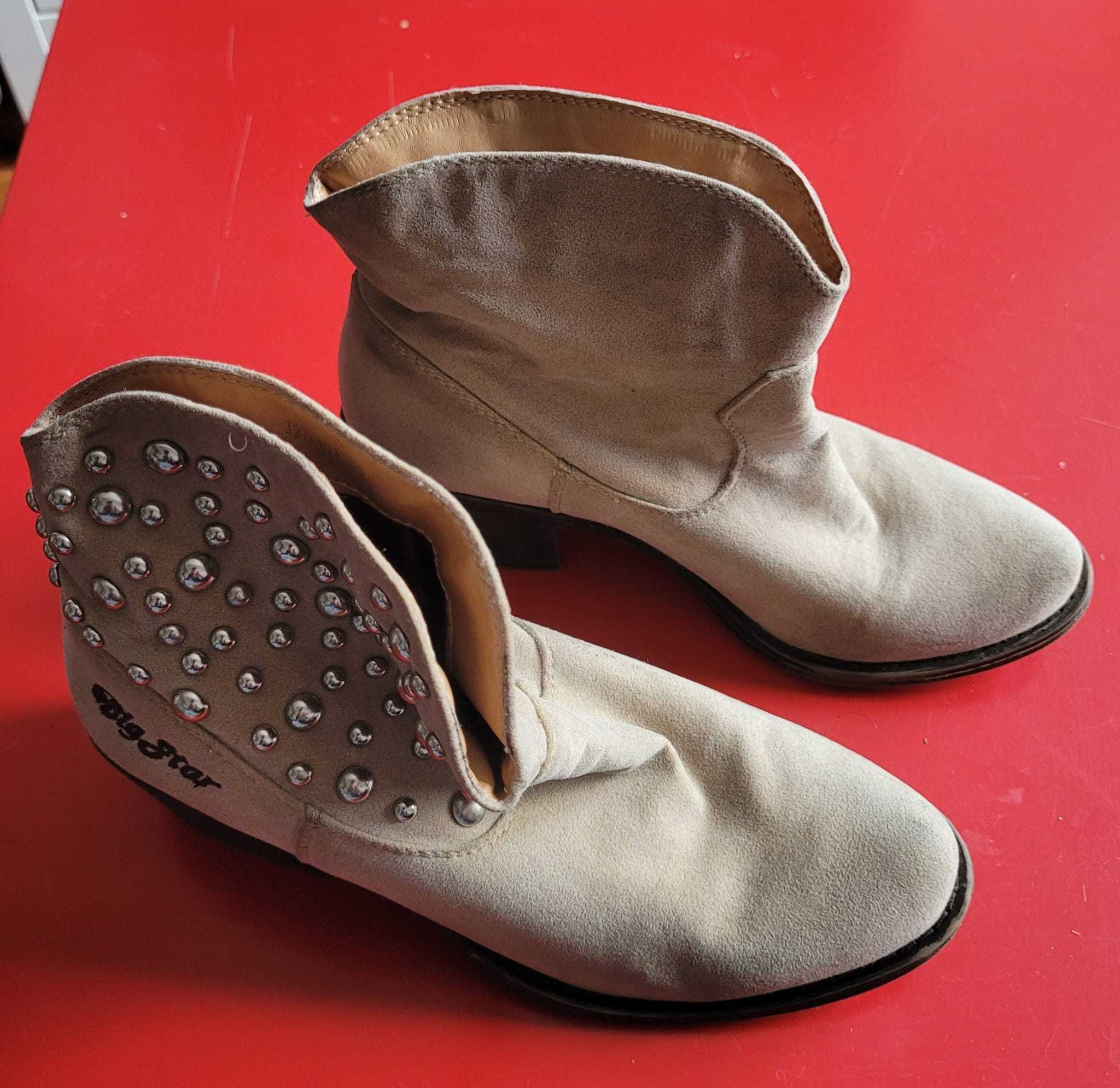Buty damskie "kowbojki" Big Star, zamsz, rozmiar 36