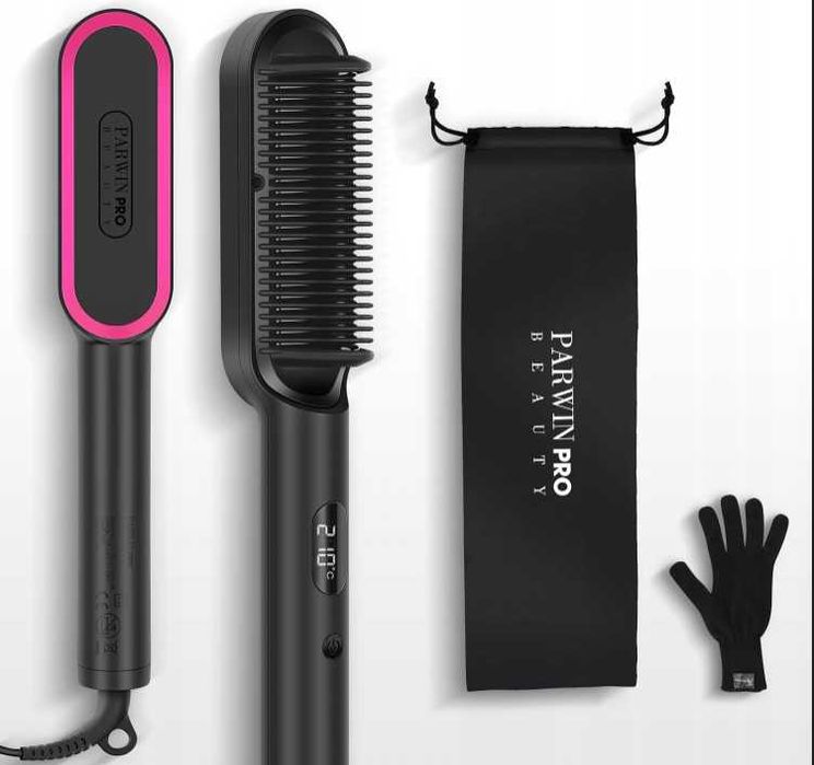 Jonowa prostownica szczotka do prostowania włosów parwin pro beauty