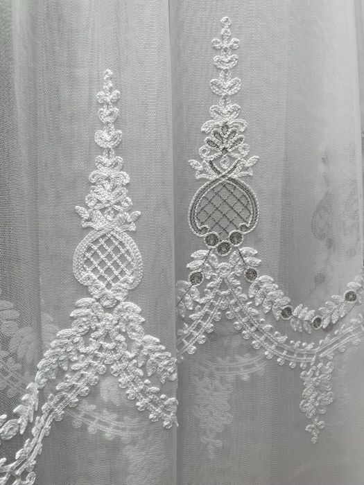 Тюль бамбук гардини вишиті для вітальні, кухні,зали Штори блекаут,барх