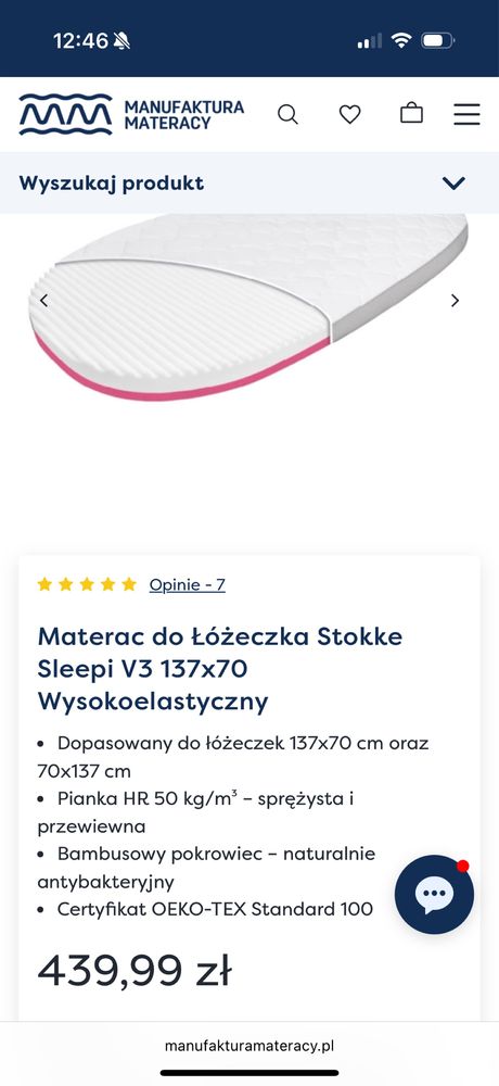 Stokke sleepi V3 materac do łóżeczka Nowy