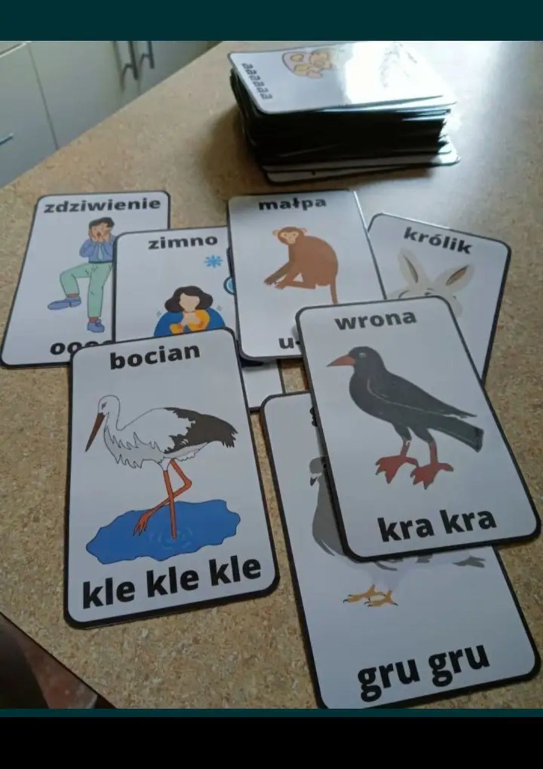 Pakiet 100 kart onomatopeje dźwięki dźwiękonaśladownictwo