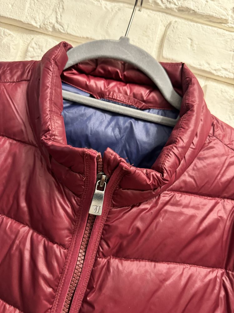 Męska kurtka burgund Trussardi Jeans z pierza puchu