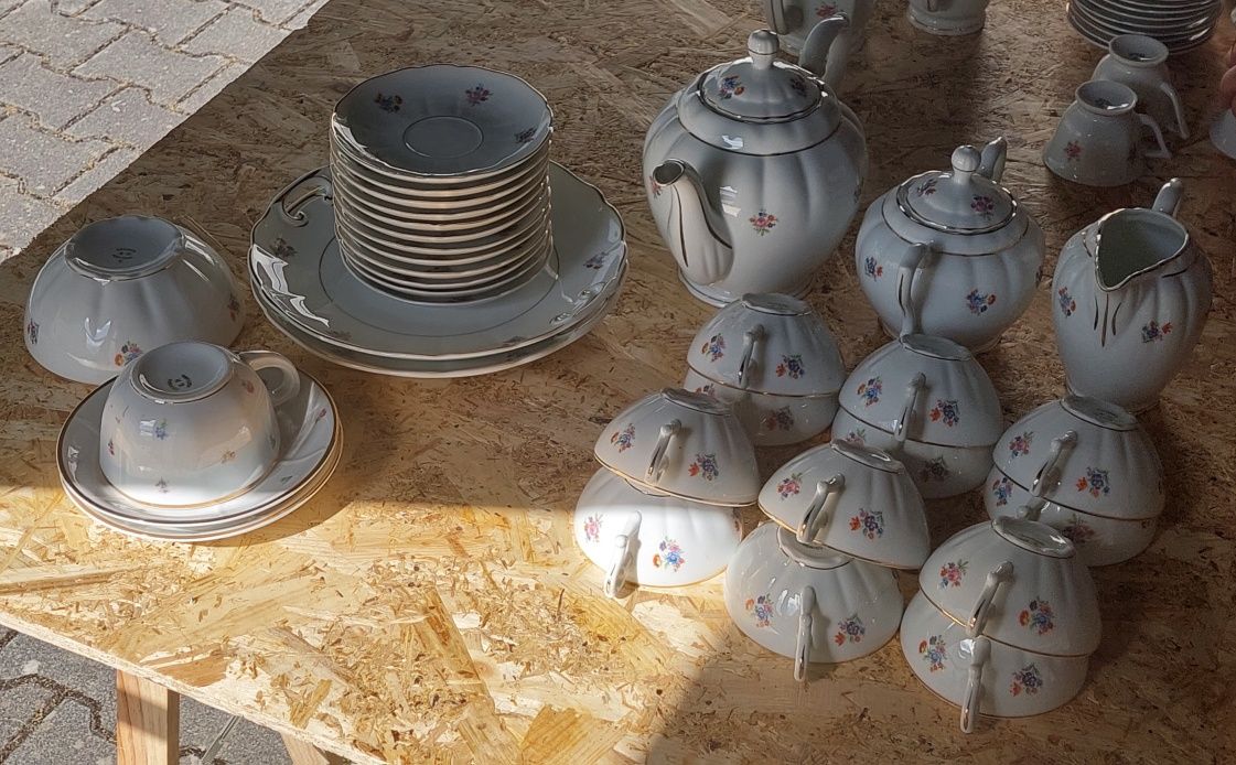 Serviço de chá porcelana Coimbra SP anos 50