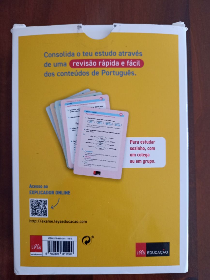 Cartões de revisões de português