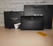 Emporio Armani PORTFEL MĘSKI DUŻY Saszetka Torebka, skóra, Włochy 9094