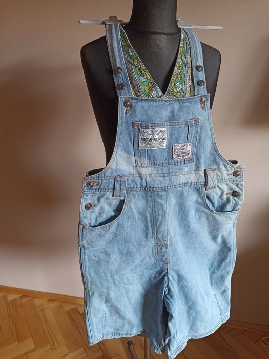 Ogrodniczki jeansowe krótkie vintage