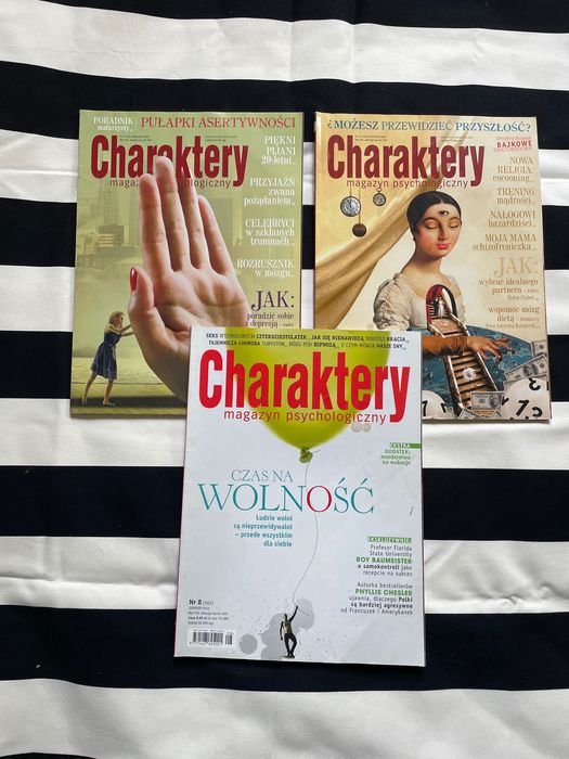 Magazyny psychologiczne Charaktery 3 wydania, psychologia, gazety