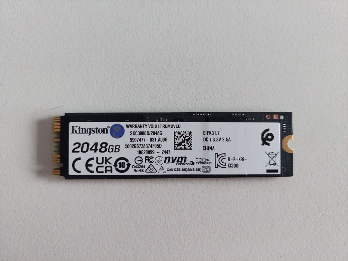 Dysk SSD Kingston KC3000 2TB PCIe 4.0 NVMe M.2