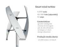 Gerador eólico vertical 4.000w (gerador inteligente)