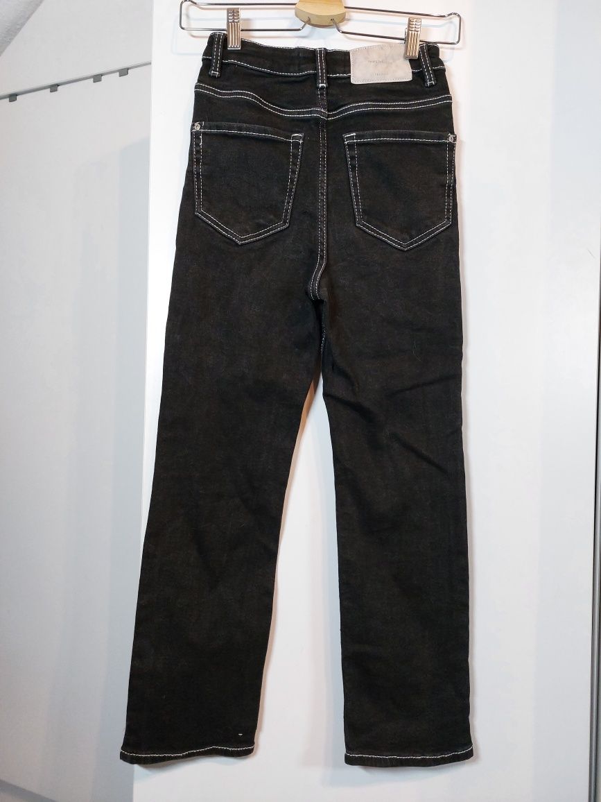 Czarne spodnie jeansowe Reserved 34/XS szare dżinsy straight jeansy S