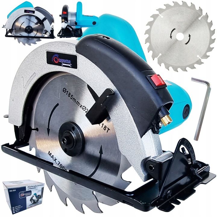 Pilarka Piła Tarczowa Ręczna Do Drewna Laser 1650w