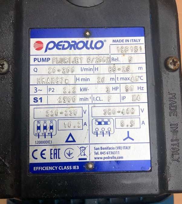 Самовсмоктуючий насос Pedrollo PLURIJET 6/200-X