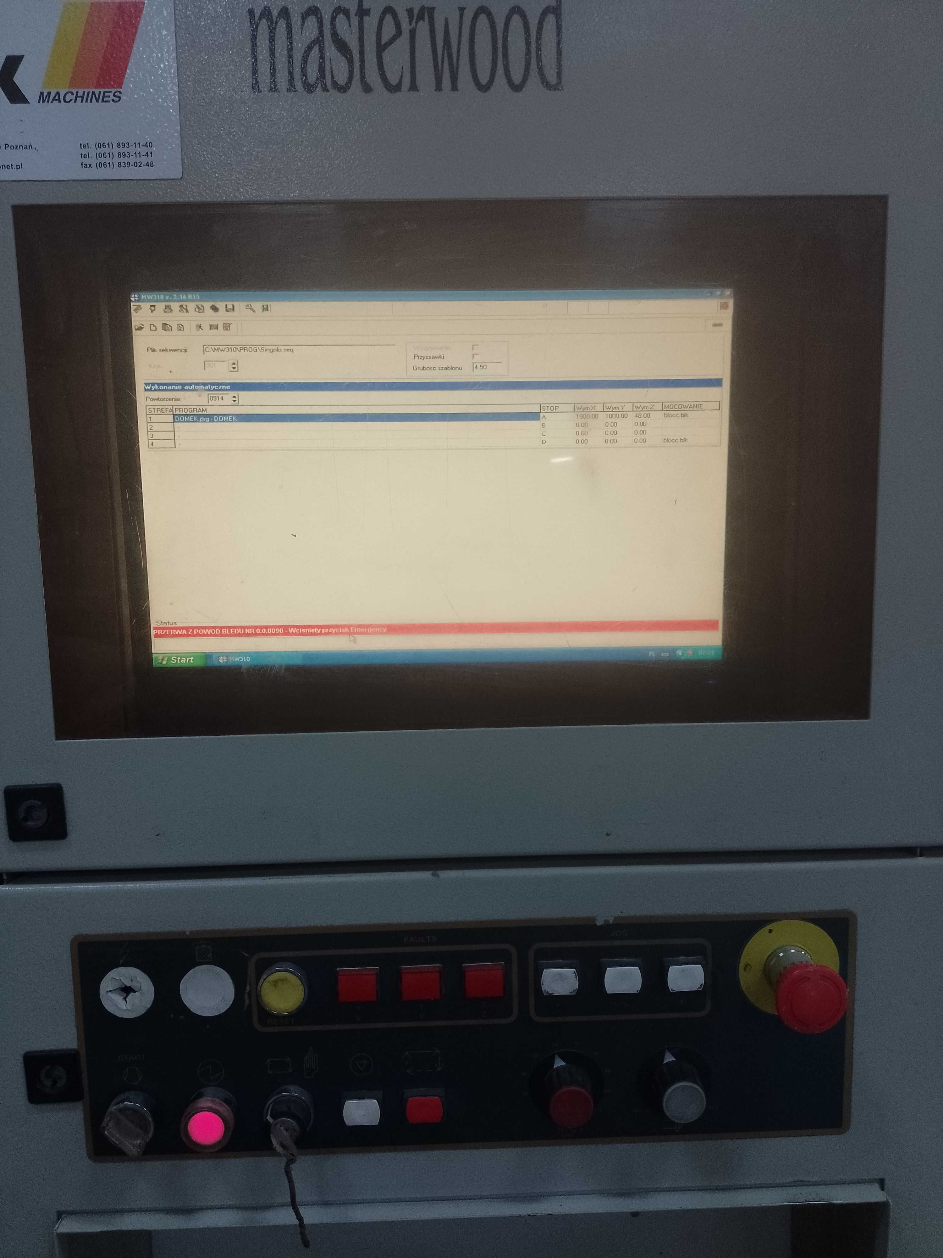 Centrum Obróbcze Masterwood Winner 2,45k 3-Axis CNC