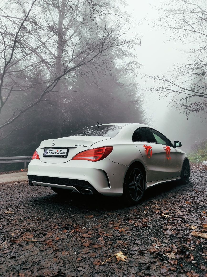 Samochód, auto do ślubu biały  MERCEDES CLA AMG pakiet  Nowy Sącz