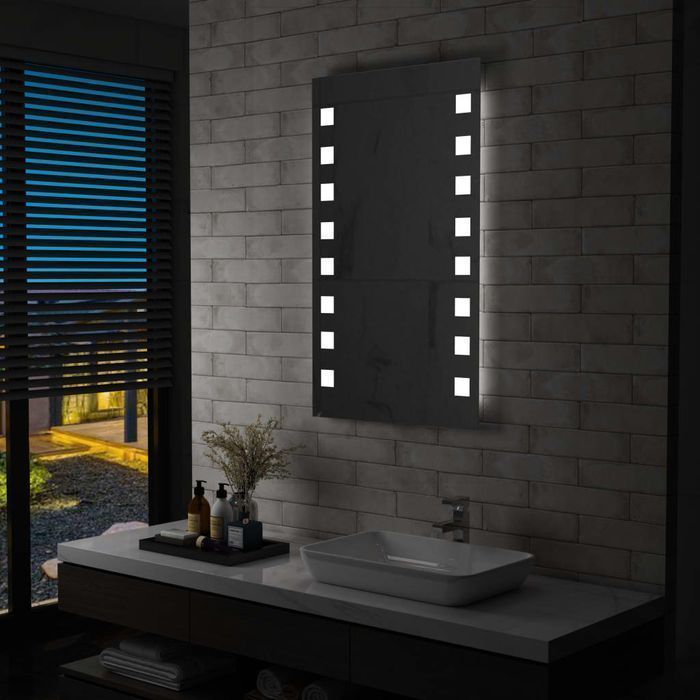Vidaxl Ścienne Lustro Łazienkowe Z Led, 60 X 100 Cm