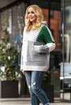 Sweterek damski oversize kangurka PATCHWORK
