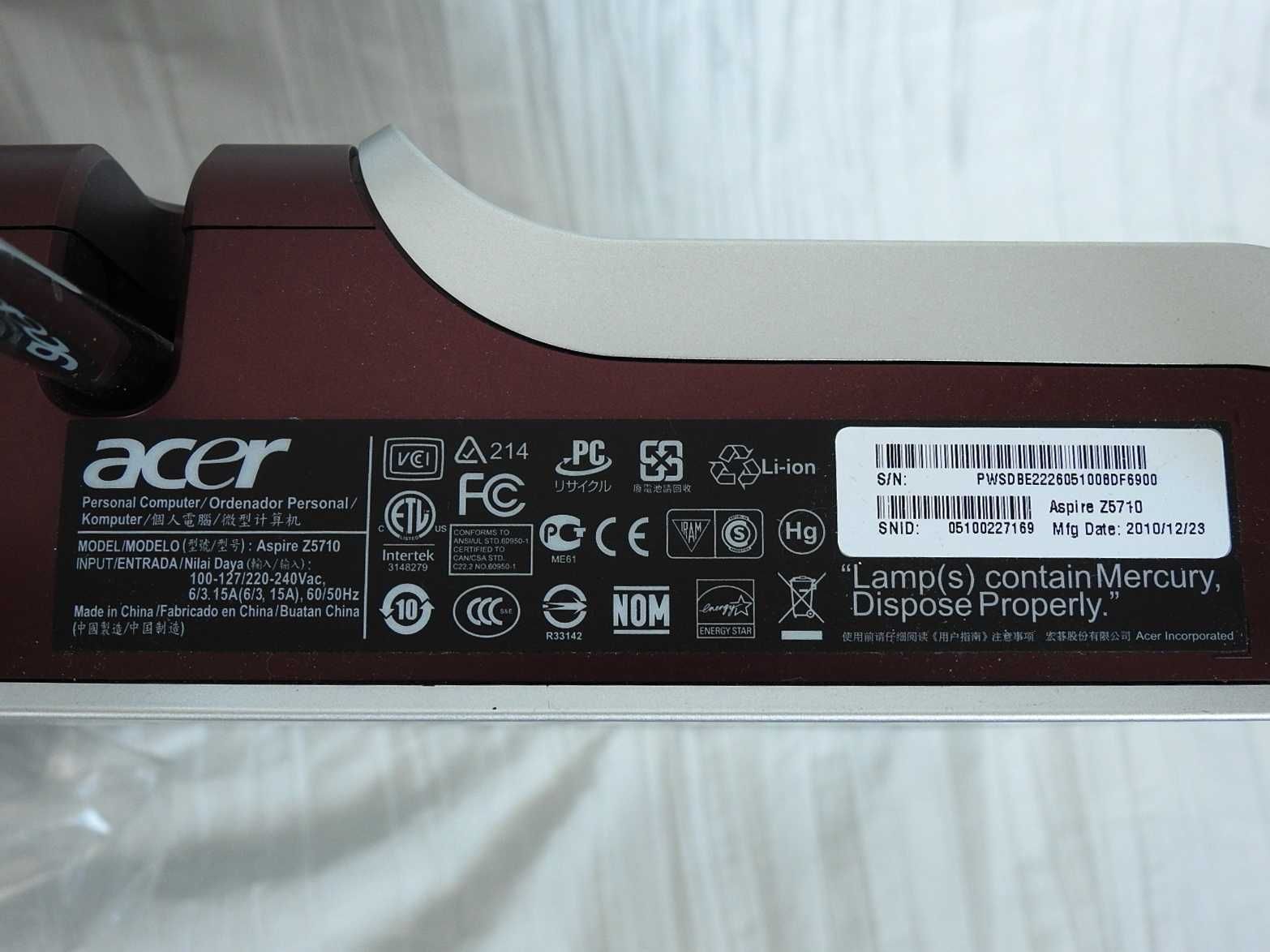 Моноблок Acer Aspire Z5710 intel core i7 870 2.93 ОЗУ 8Гб HDD 2ТБ 23"