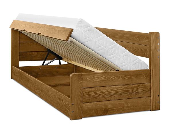 drewniane łóżko otwierane do góry ze skrzynią VIGO 100x200 + 150 kg!