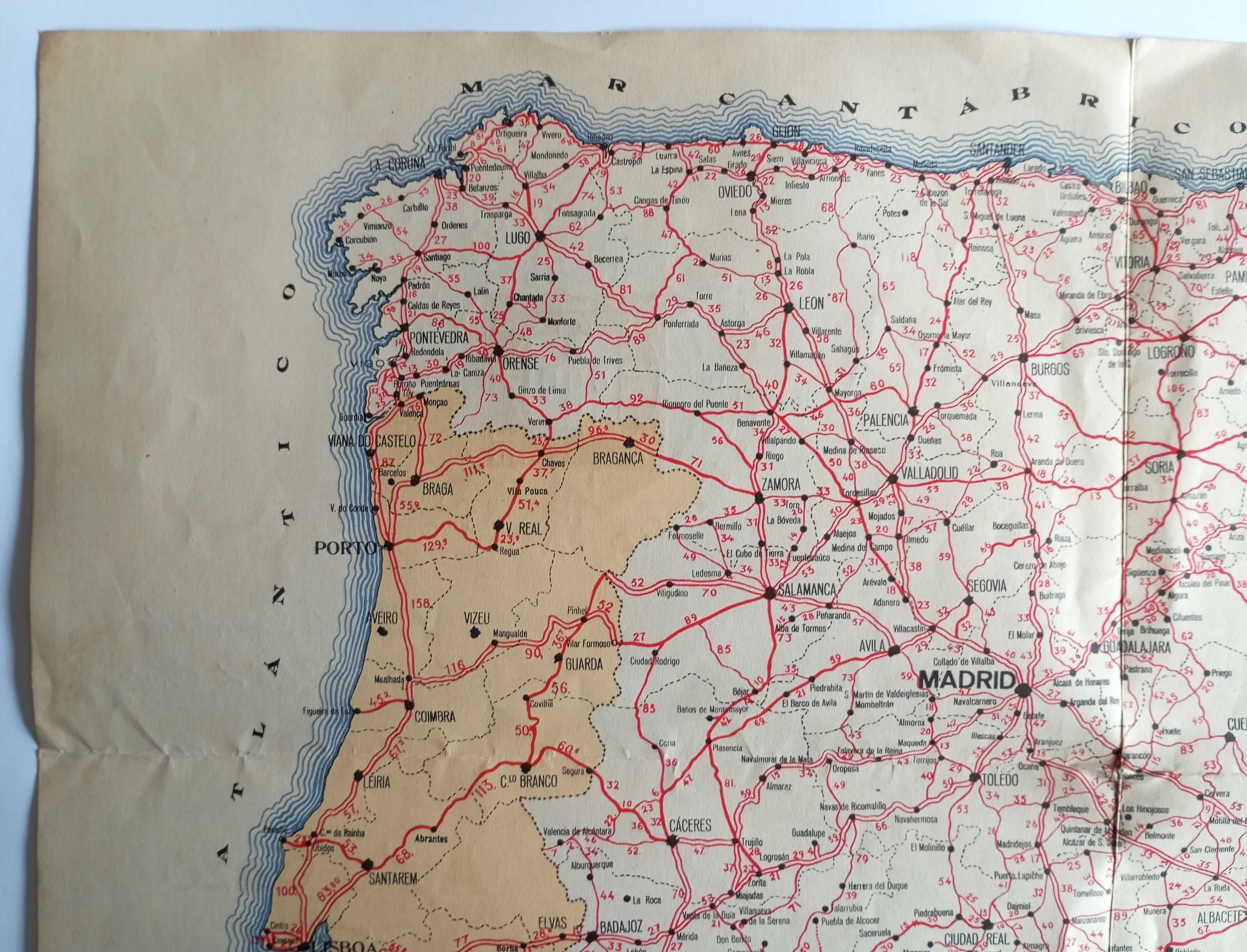 Antigo Mapa das Estradas da Península ACP