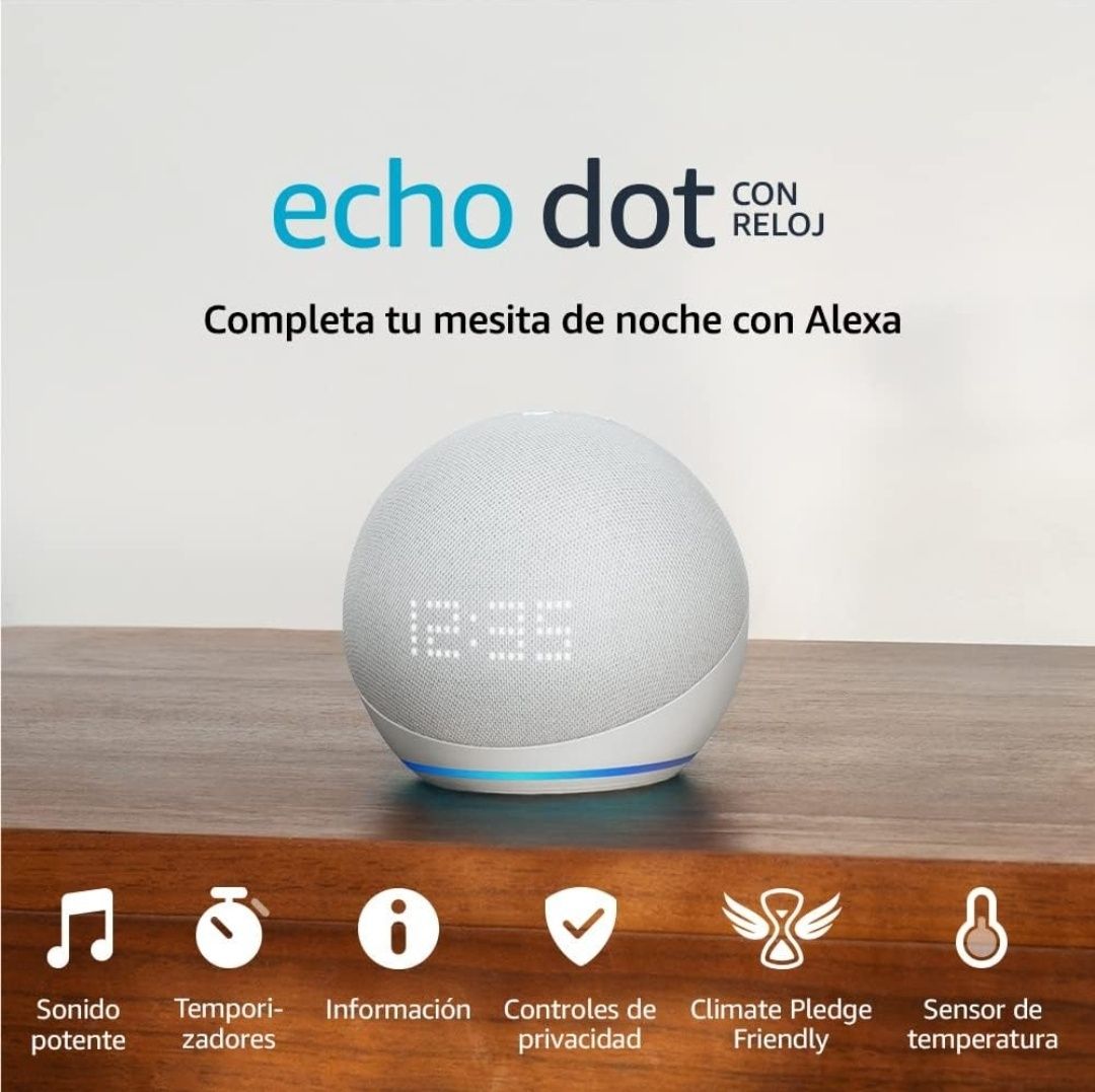Echo Dot com relógio (5ª Ger)l