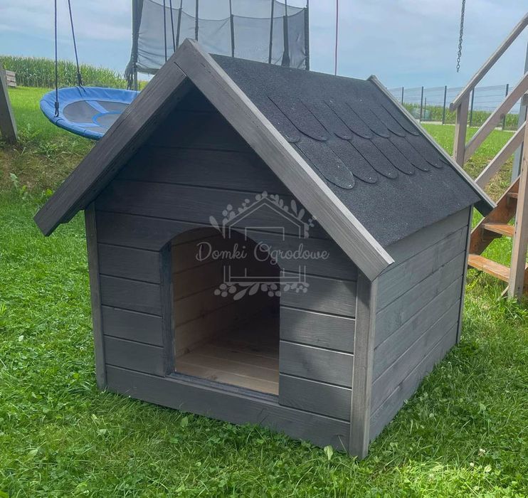 Buda dla psa Rozmiar "XL"- Grafit - Dach dwuspadowy ID837