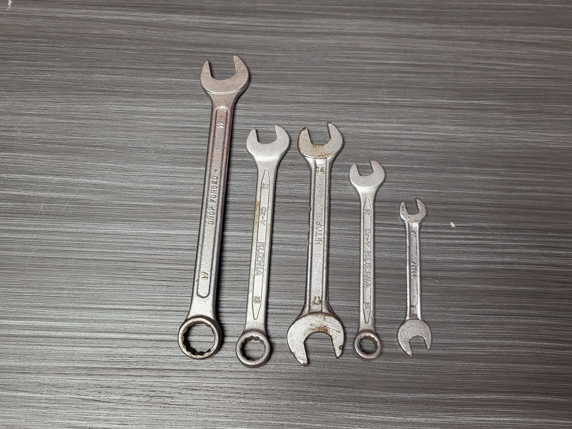 Klucze płaskie 5 sztuk 8mm, 10mm, 14mm, 17mm, 13mm