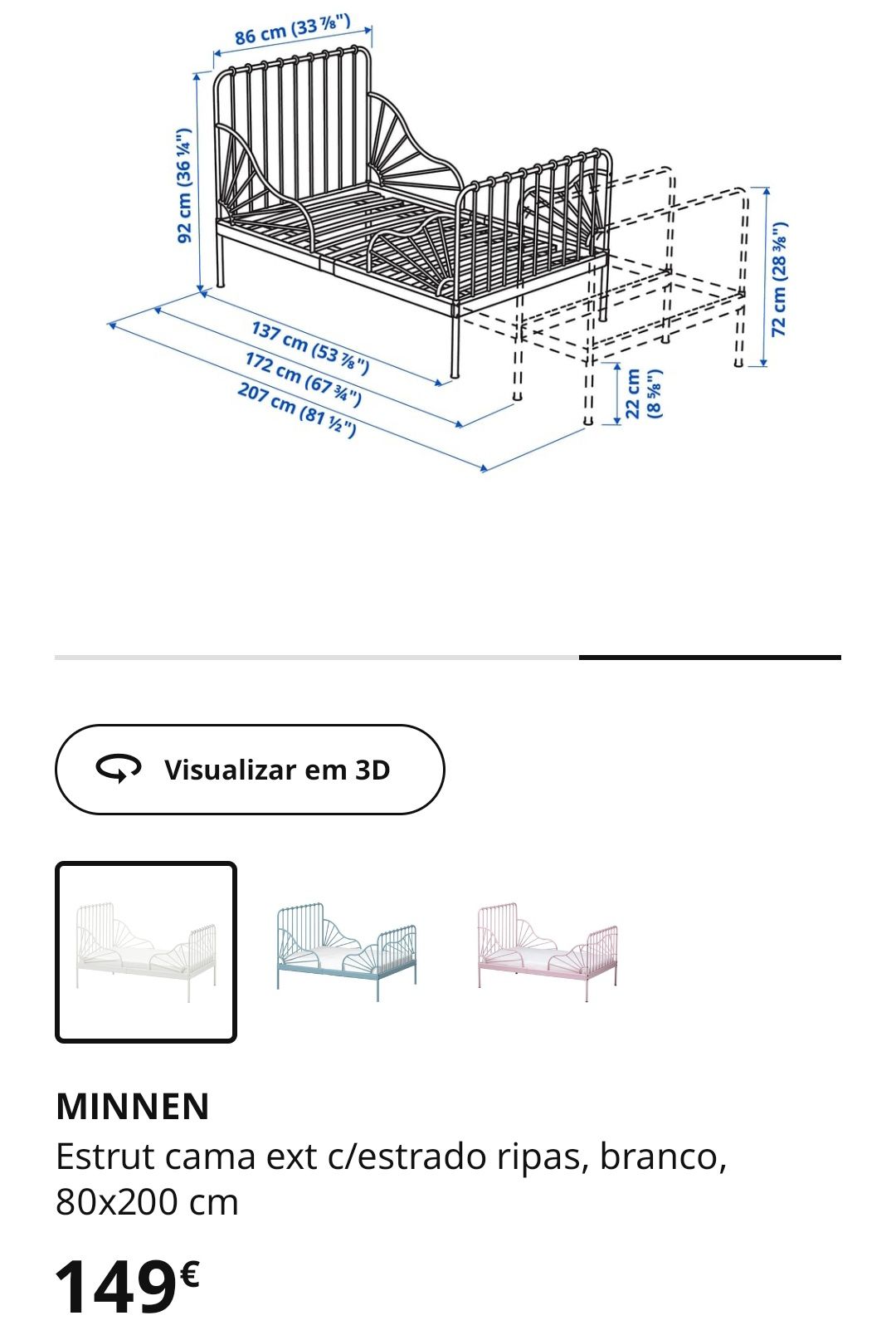 Cama de criança extensível