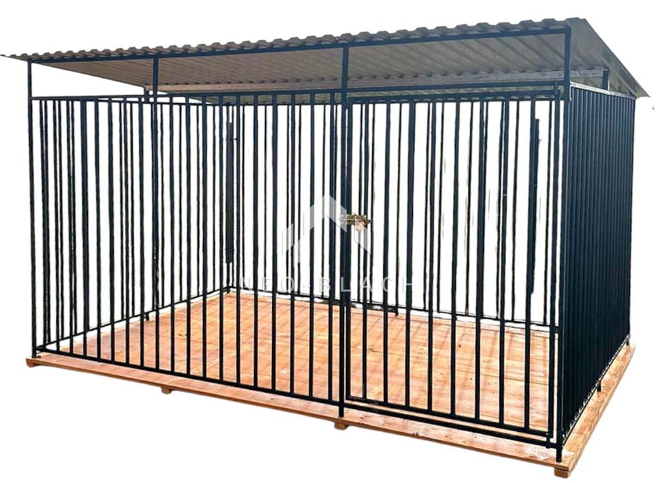 Kojec dla psa 3x2m   Podłoga drewniana - Dach spad w tył  NB382