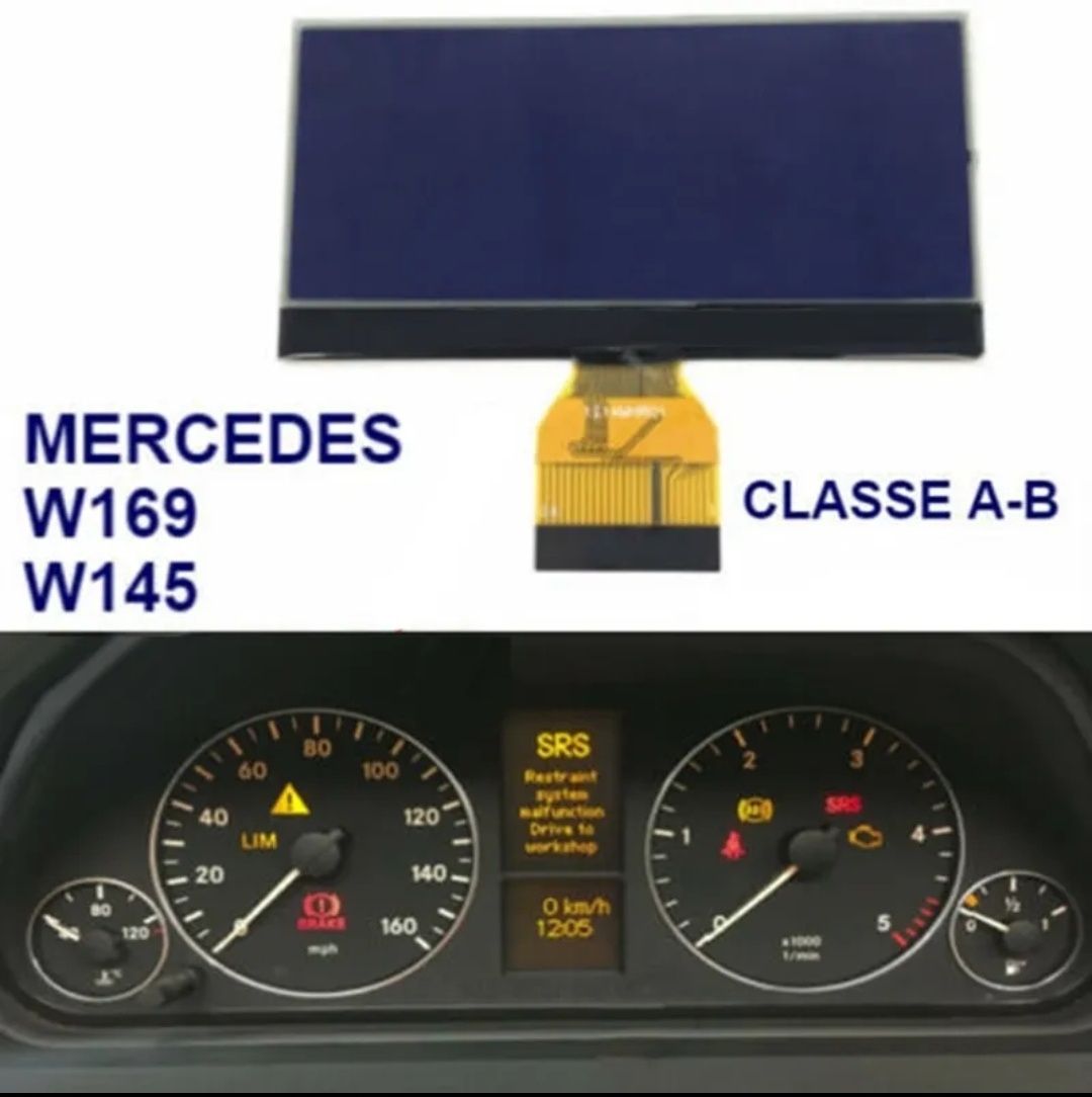 Display lcd vdo para quadrantes mercedes classe A w169 classe B w245