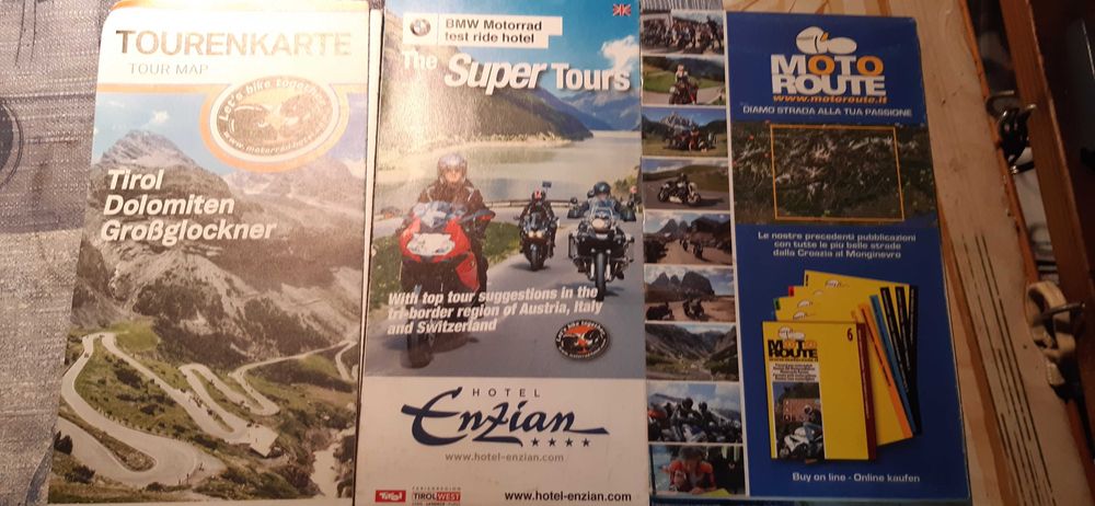 3 mapy dla motocyklistów trasy, tyrol  i nie tylko