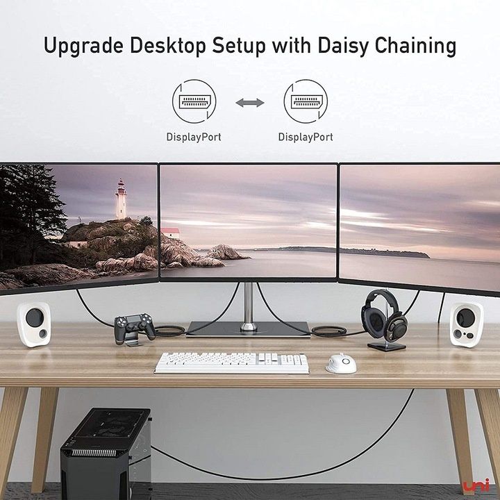 UNI KABEL DISPLAYPORT 3 METRY 4K-60Hz 2K-165Hz/144Hz 1080P-240Hz