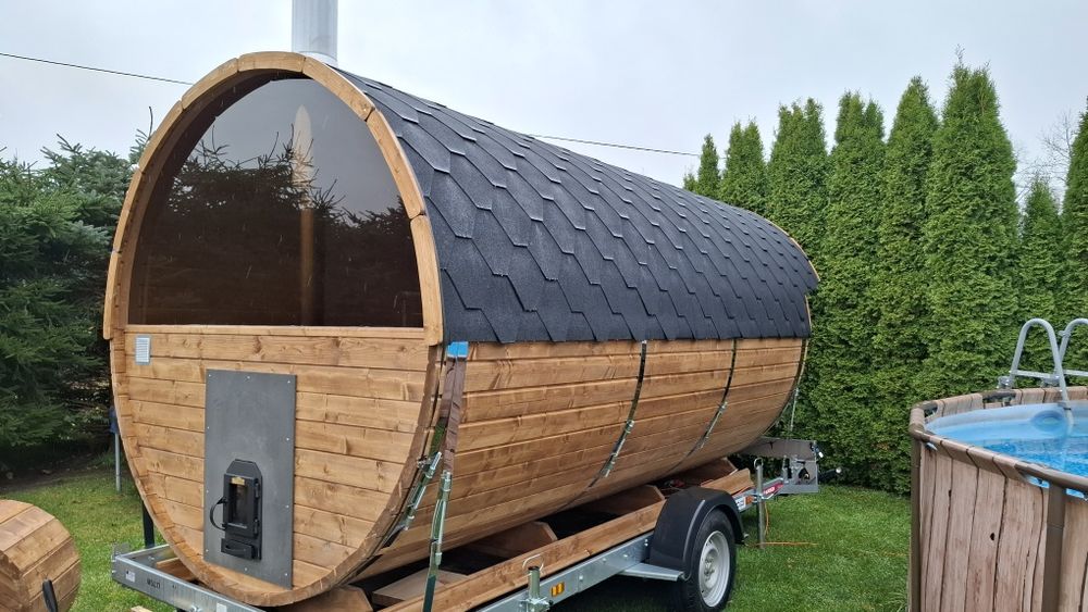 Wynajem Sauna mobilna 8 osób duża przedsionek