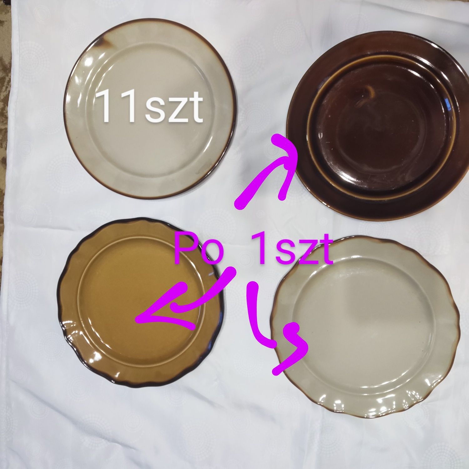 Talerze PRL Pruszków porcelit 14
