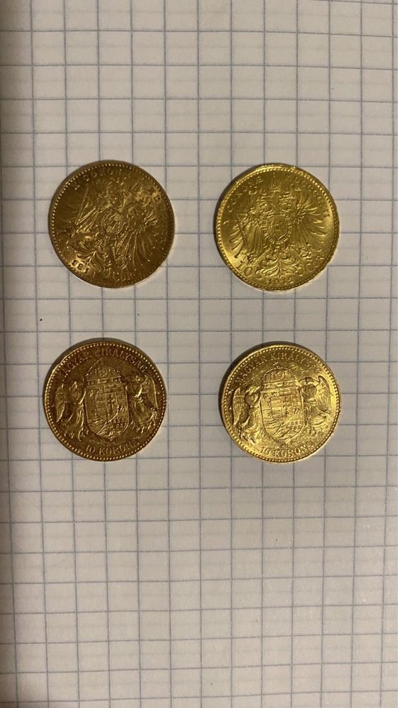 Золоті монети корони,франки