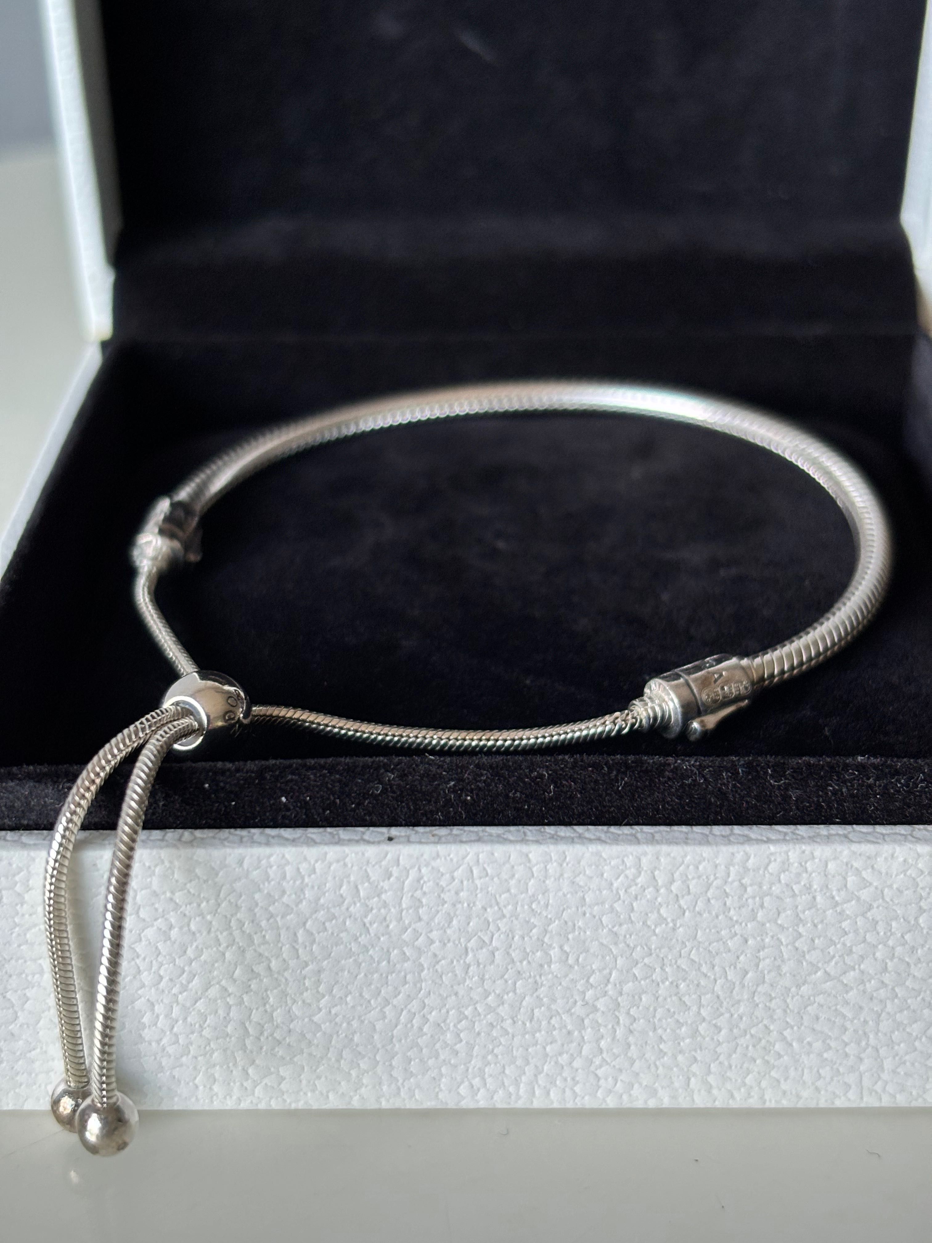 Pulseira Pandora Moments Snake Chain Slider (COMO NOVA)