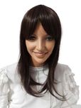 Długi syntetyczny topper z grzywką  c.brąz -Nessaja wigs shop Kraków