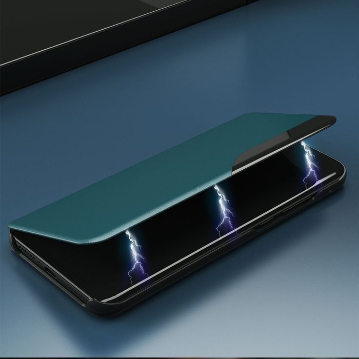 Etui Eco Leather View Case iPhone 13 Pro Max Zielone z Klapką