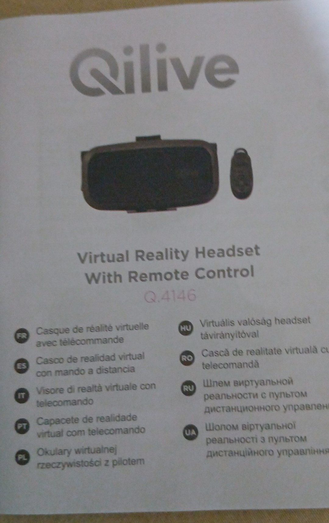 Óculos de realidade virtual , da QILIVE, com controlo Remoto
