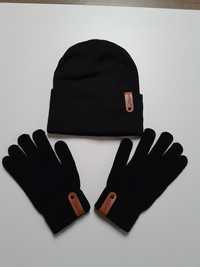 Czarna czapka beanie I czarne rękawiczki